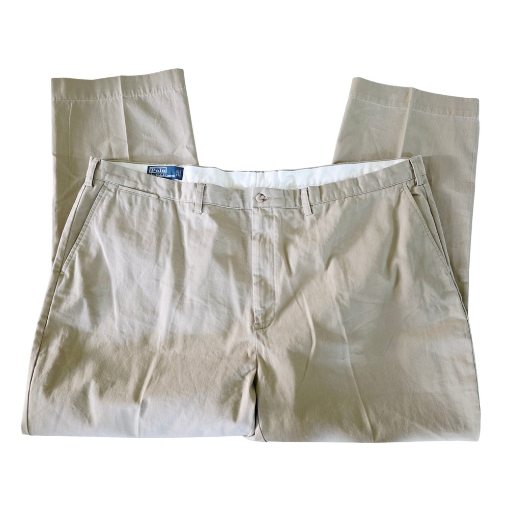 Polo Ralph Lauren Preston Pant‎ BIG Cotton Khaki Chino Pants Men's 50Bx32 Cotton